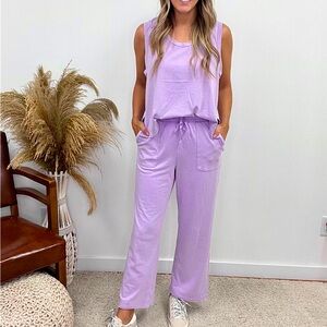 🆕🌿💜RAE MODE: LILAC Mineral Washed Casual Tank & Pants Set MED (8-10)